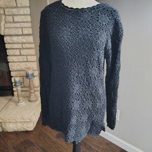 Savannah Black Knit Sweater Large